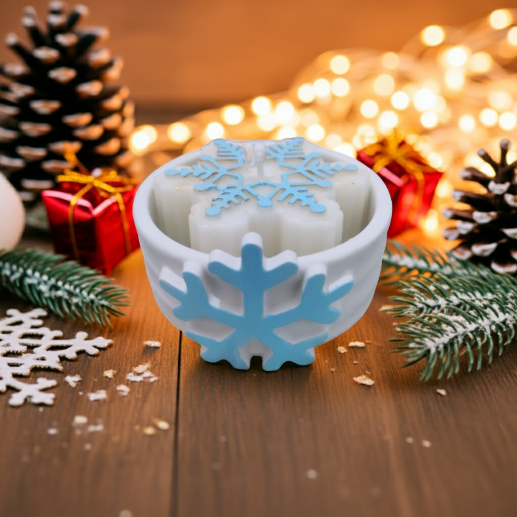 Concrete Jar Snowflake Scented Candle