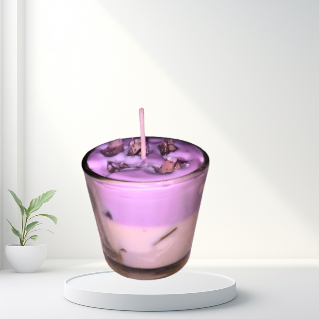 Lavender Latte Scented Candle in Glass Jar