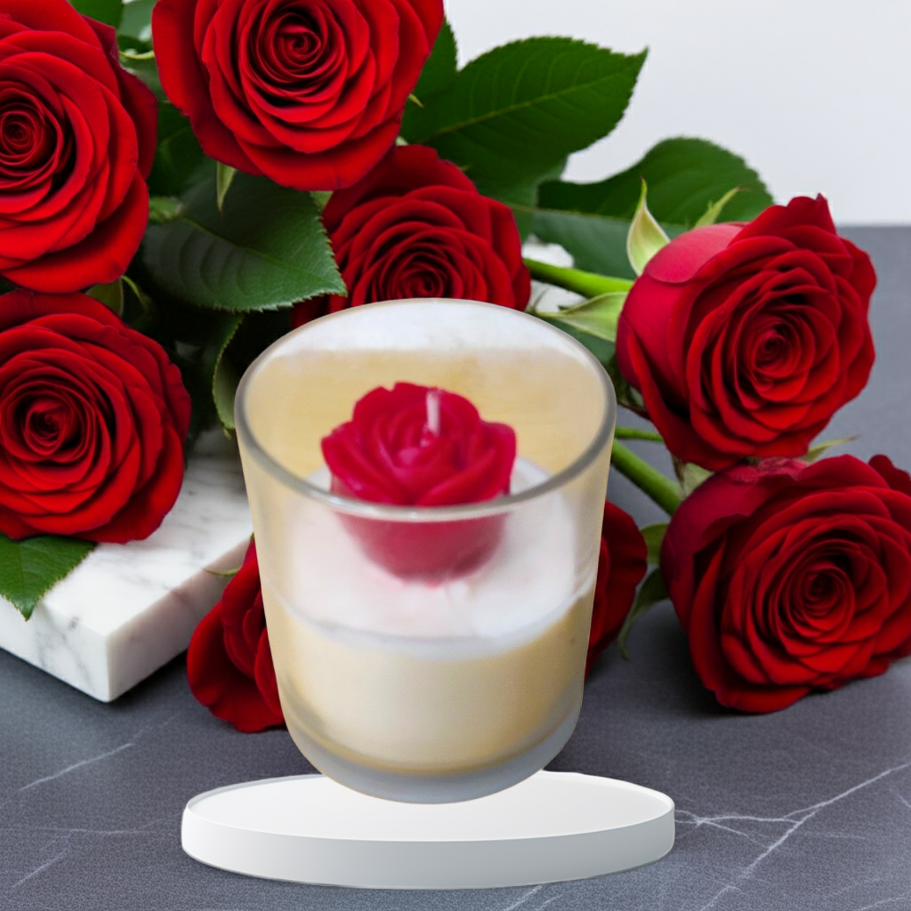 Big Flower Scented Candle in Glass Jar