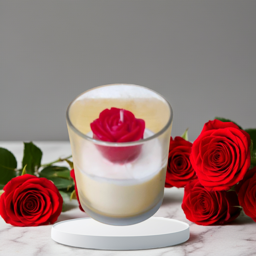 Big Flower Scented Candle in Glass Jar