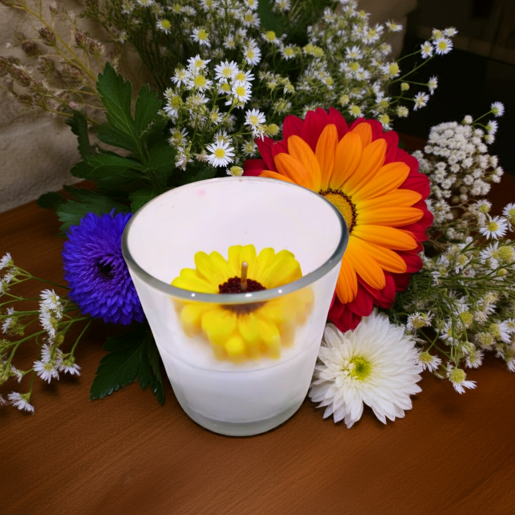Big Flower Scented Candle in Glass Jar