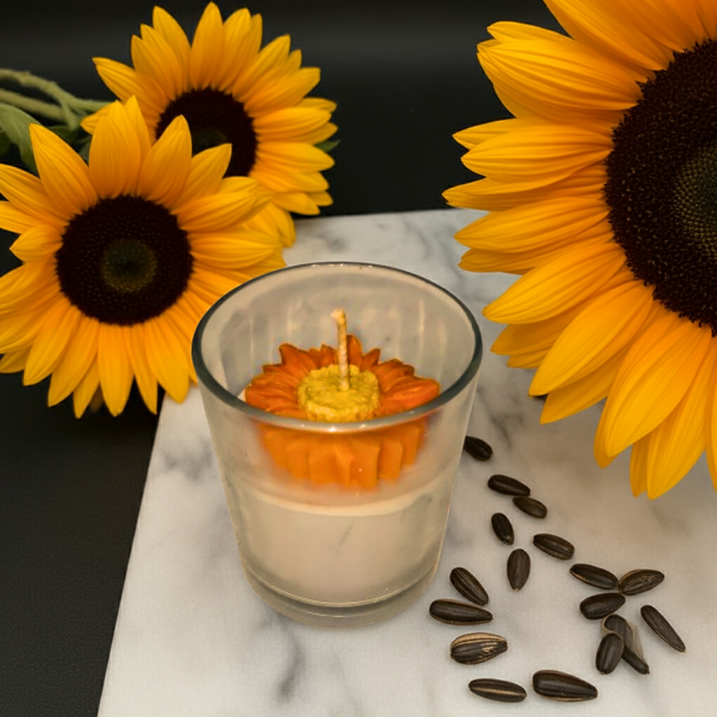 Big Flower Scented Candle in Glass Jar