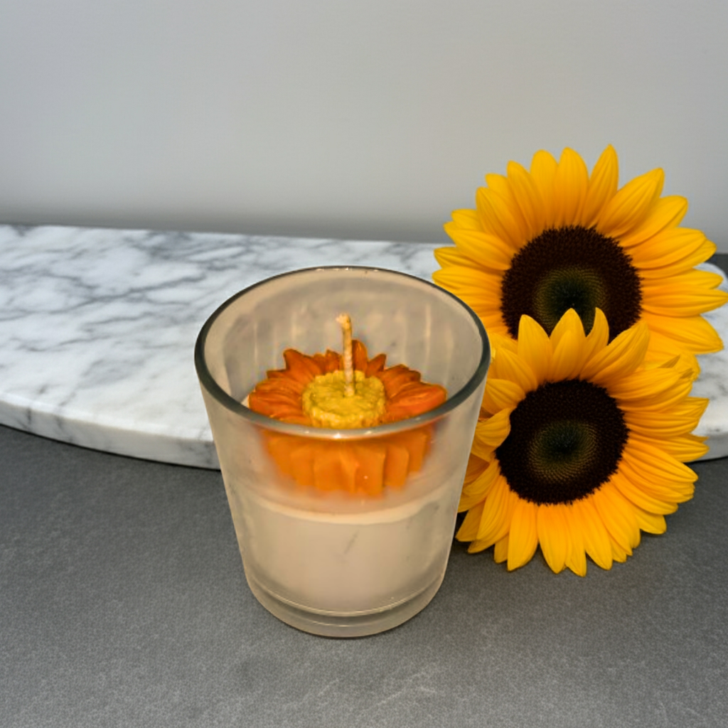 Big Flower Scented Candle in Glass Jar