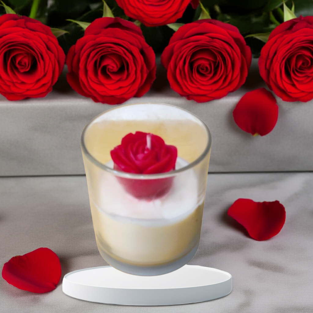 Big Flower Scented Candle in Glass Jar