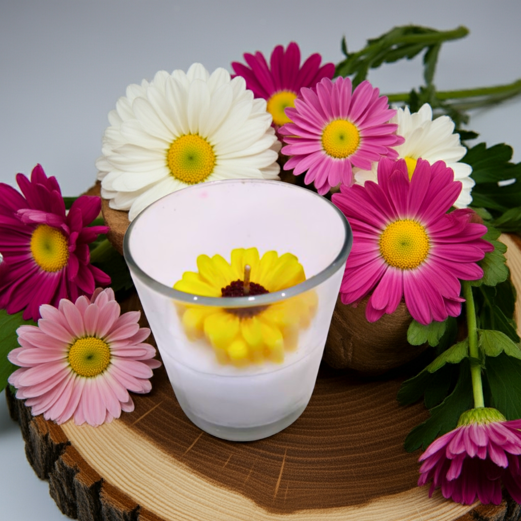 Big Flower Scented Candle in Glass Jar