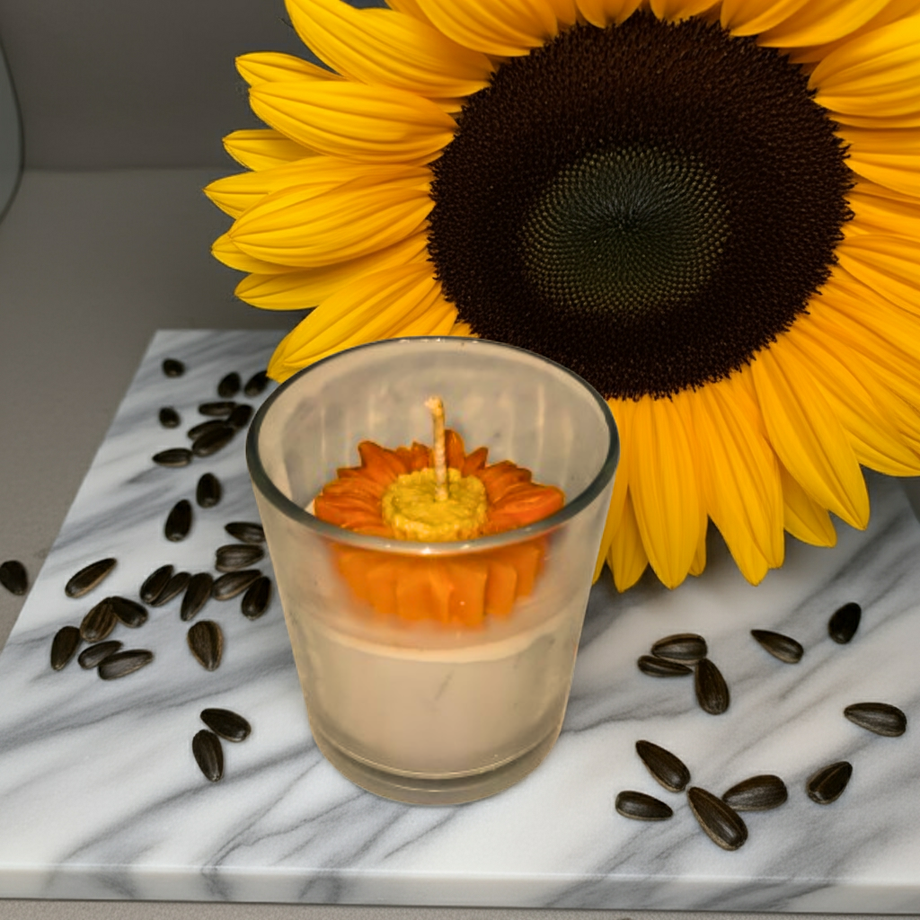 Big Flower Scented Candle in Glass Jar