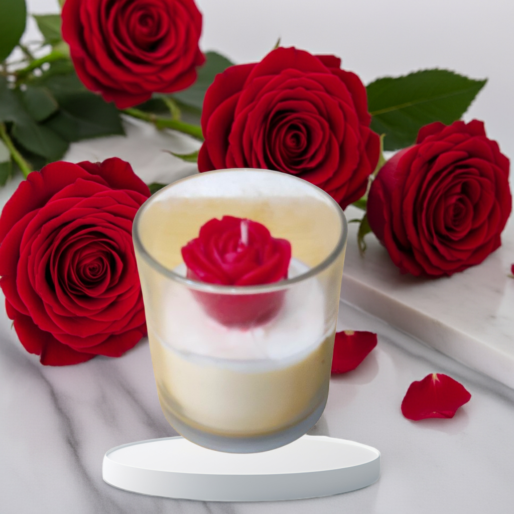 Big Flower Scented Candle in Glass Jar