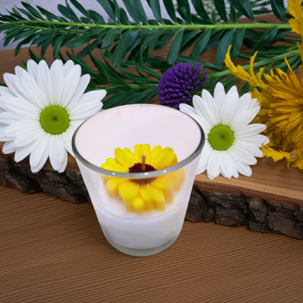 Big Flower Scented Candle in Glass Jar