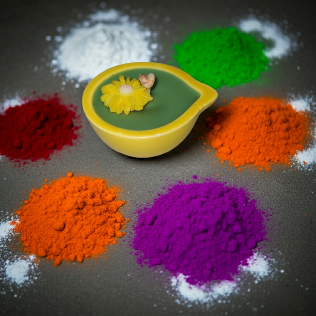 Ceramic Diya with Flower Scented Candle