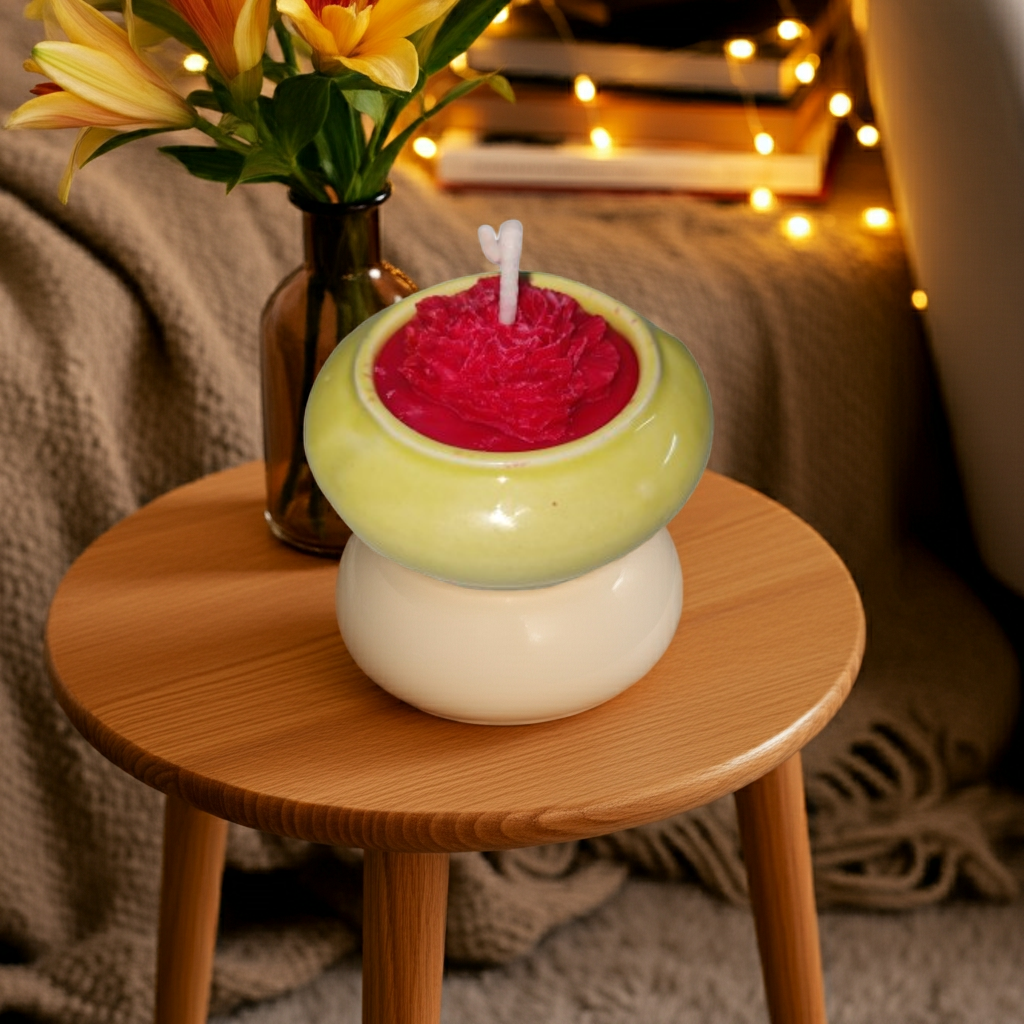 Ceramic Pot with Flower Scented Candle