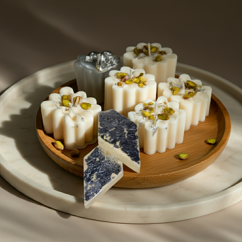 Kaju Katli Scented Candle(Pack of 2Pcs)