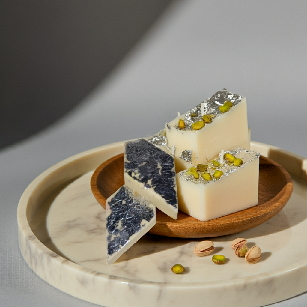 Kaju Katli Scented Candle(Pack of 2Pcs)