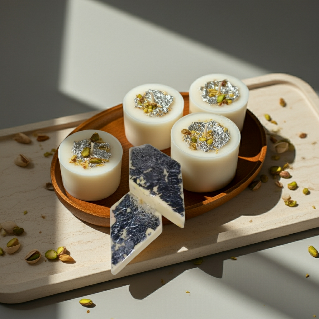 Kaju Katli Scented Candle(Pack of 2Pcs)