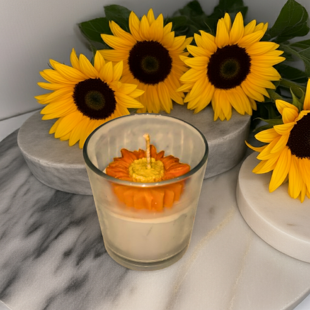 Big Flower Scented Candle in Glass Jar